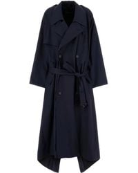 Balenciaga - Double-Breasted Belted Trench Coat - Lyst