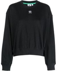 adidas - Logo-embroidery Cotton Sweatshirt - Lyst