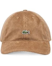 Lacoste - Gorra De Pana Con Parche Del Logo - Lyst