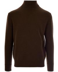 Paolo Pecora - High-Neck Ribbed-Trim Sweater - Lyst