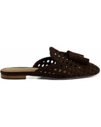 Corina - M6160 Woven Tassel-Detail Flat Mules - Lyst