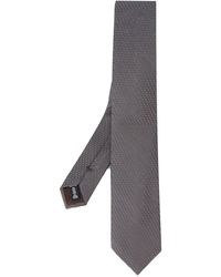 Giorgio Armani Corbata con diseño tejido y extremo en punta - Gris
