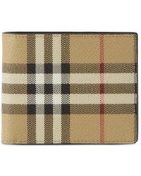 Burberry - Check Motif Bifold Wallet - Lyst