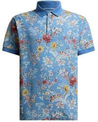 Etro - Floral-Print Polo Shirt - Lyst