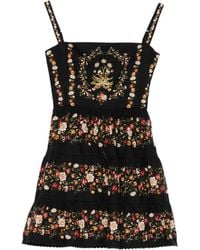 Agua Bendita - Abito Corto Lima A Fiori - Lyst