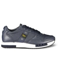 Blauer - Perforated Leather Sneakers - Lyst