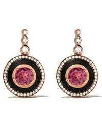 Selim Mouzannar - 18Kt Rose Diamond Rhodolite Mina Earrings - Lyst