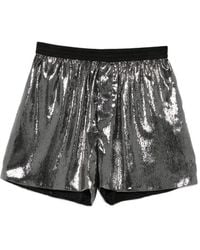 SAPIO - Lamé-Effect Shorts - Lyst