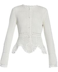 Erdem - Cotton Crochet Peplum Cadigan - Lyst