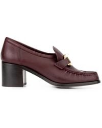 Ferragamo - Block Heel Loafers With Gancini Ornament - Lyst