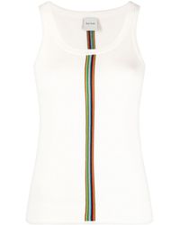 Paul Smith - Stripe Detail Ribbed Tank Top - Lyst