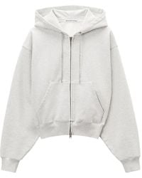 Alexander Wang - Hoodie Met Rits En Trekkoord Van Stras - Lyst