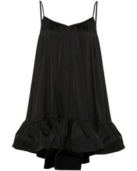 Nissa - Satin Ruffled Mini Dress - Lyst