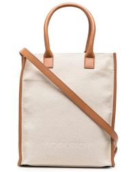 Woolrich - Contrast-Trim Canvas Tote Bag - Lyst