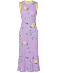 Moschino - Floral-Print Sleeveless Midi Dress - Lyst