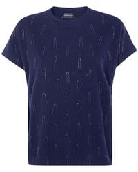 Fabiana Filippi - Bead-Embellished Short-Sleeve T-Shirt - Lyst