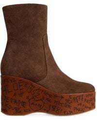 Chloé - Bottines Maxime À Plateforme Et Imprimé Scribble - Lyst