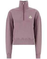 Isabel Marant - Logo-Print Quarter-Zip Sweatshirt - Lyst