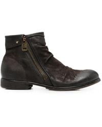 A.s.98 - Clash Distressed-Effect Side-Zip Ankle Boots - Lyst