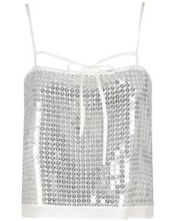 Isabelle Blanche - Sequinned Self-Tie Top - Lyst