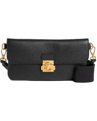 Coccinelle - Mini C-Me Lock Logo-Plaque Pebbled-Leather Shoulder Bag - Lyst
