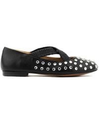 Toral Shoes - Crystal-Embellished Criss-Cross Ballet Flats - Lyst