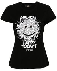 Twin Set - T-shirt con stampa smiley - Lyst