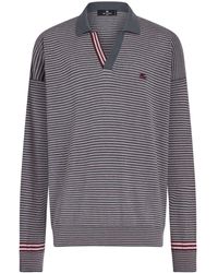 Etro - Logo-embroidered Striped Polo Shirt - Lyst
