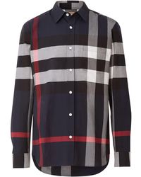 camisa burberry azul