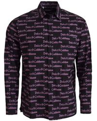 Dolce & Gabbana - Logo-Print Slim-Fit Shirt - Lyst