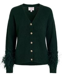 Cinq À Sept - Briana Feather-Trim Cardigan - Lyst
