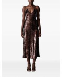 Bardot - Santina Sequin-Embellished Side-Slit Midi Dress - Lyst