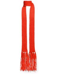 Essentiel Antwerp - Korte Fringed Textured Scarf - Lyst
