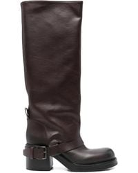 Elena Iachi - 70Mm Buckle-Strap Leather Boots - Lyst
