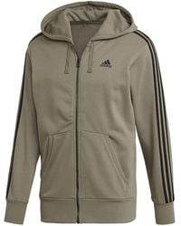 adidas - Felpa Con Cappuccio, Zip E Logo - Lyst
