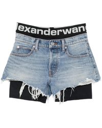 Alexander Wang - Layered Frayed Shorts - Lyst