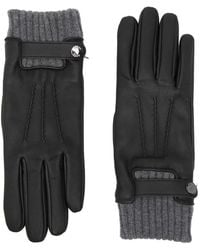 BOSS - Gerippte Handschuhe Aus Leder - Lyst