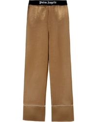 Palm Angels - Logo-Tape Satin Pajama Bottoms - Lyst
