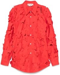 Marni - Cut-Out Detail Cotton Shirt - Lyst