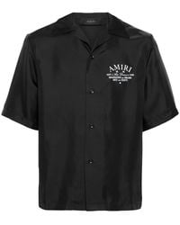 Amiri - Logo-Print Silk Shirt - Lyst