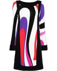 Emilio Pucci - Marmo-print Long-sleeve Dress - Lyst