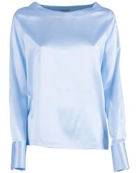 Mazzarelli - Blouse Met Satijnen Afwerking - Lyst