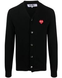 COMME DES GARÇONS PLAY - Cardigan En Maille Fine À Patch Logo - Lyst
