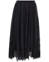 Fabiana Filippi - Foliage Embroidery Flared Skirt - Lyst