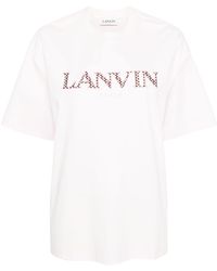Lanvin - T-Shirt mit Logo-Patches - Lyst