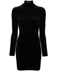 Balenciaga - Logo-Appliqué Velvet Minidress - Lyst