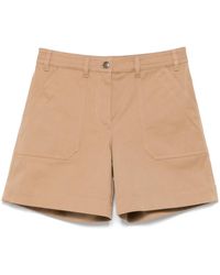 Moncler - Cotton Gabardine Shorts - Lyst