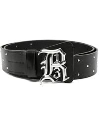 R13 - Studded Logo-Buckle Belt - Lyst