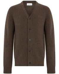 Roberto Collina - Ribbed-Knit V-Neck Cardigan - Lyst
