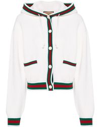 Gucci - Web-stripe Hooded Cardigan - Lyst